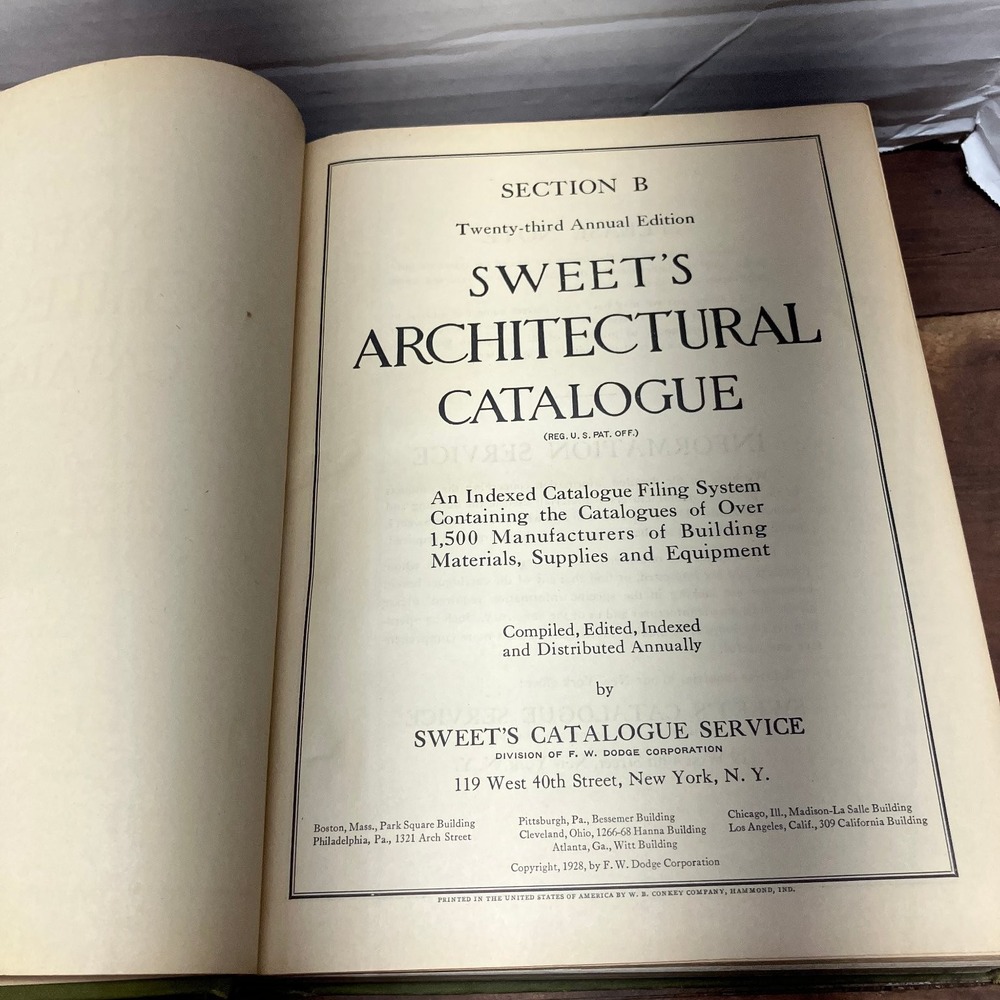 Sweets Architectural Catalogue 1929 23rd Edition Vintage Building Materials Book - Picture 4 of 14